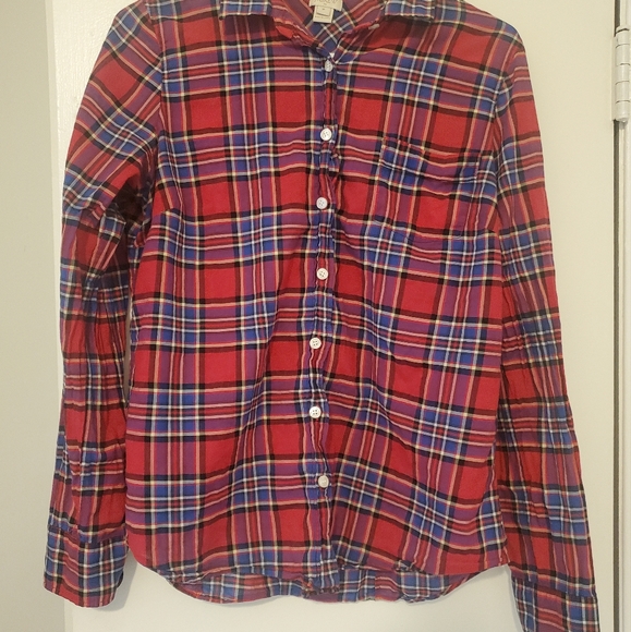 Red and Blue Plaid J. Crew Button Down - Picture 2 of 4